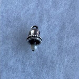 Pandora Silver Bell Charm with Pearl Accent 925 ALE